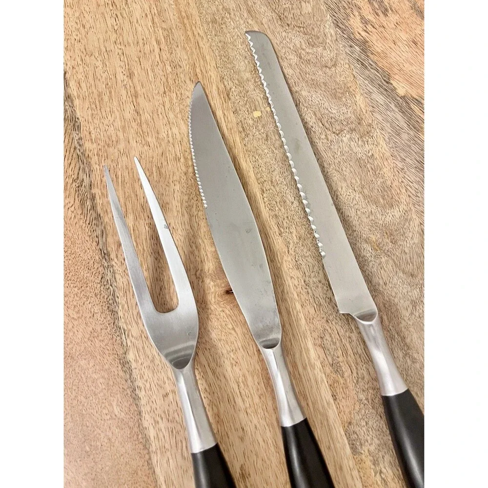 Top Flite SR Stanley Roberts Three Piece Meat Carving Set Knife Fork Japan